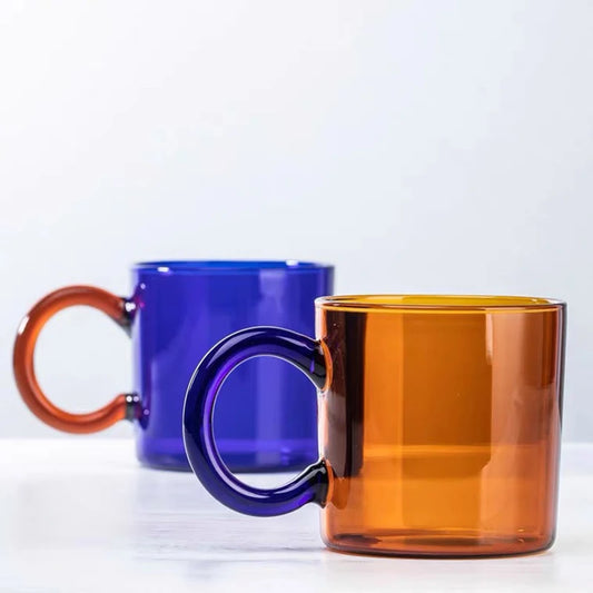 Colored Glass Mug with Handle