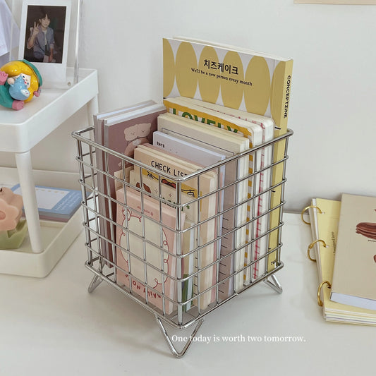 Metal Square Desktop Basket Organizer