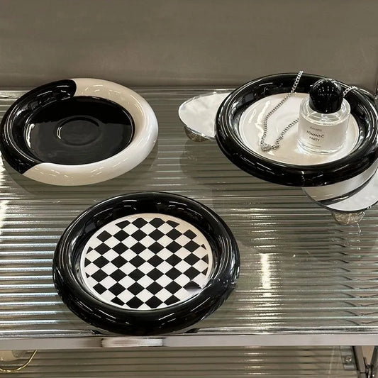 B&W Decorative Serving Plates - Dekorwright 