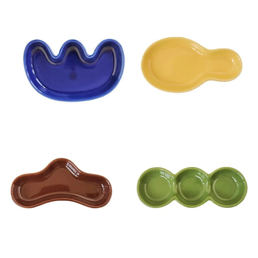 Mix Color Irregular Ceramic Tray (4PCS SET) - Dekorwright 