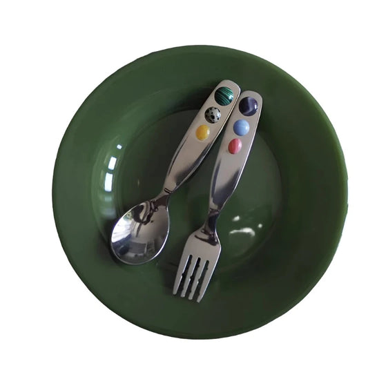 Stainless Steel Colored Stone Cutlery