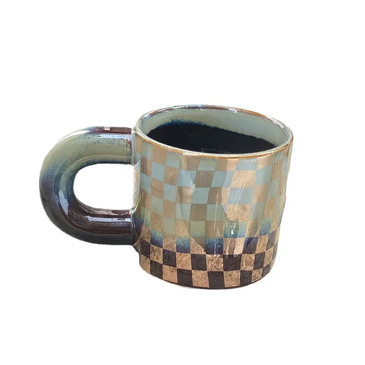 Abstract Big Handle Ceramic Mug