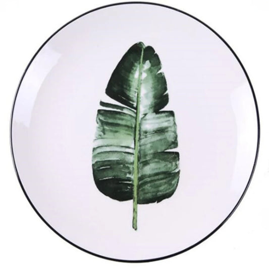 Green Plants Ceramic Plates