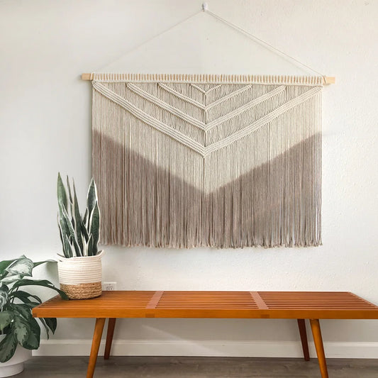 Large Chevron Cascade Macrame Wall Hanging